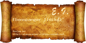 Ebenspanger Ildikó névjegykártya